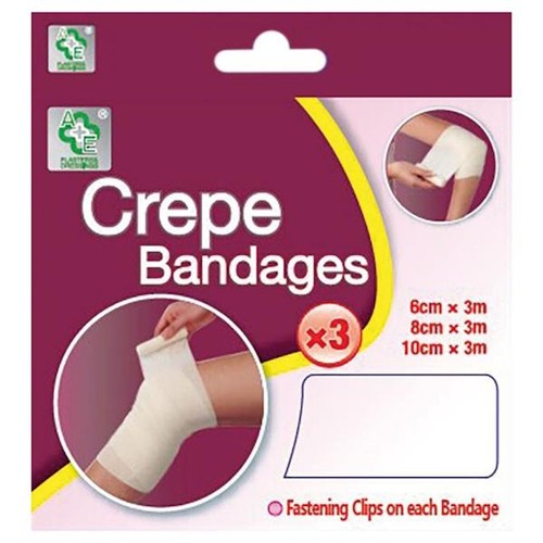 Crepe bandages 3 pack - a&e,