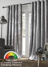 Eyelet Curtains Silver Crushed