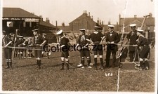 Hull  Sea Cadets Rope Handling Real Photo Postcard Glass Negative Crack flaw