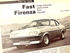 VAUXHALL FIRENZA 1970s - FRAMEABLE ORIGINAL CLASSIC CAR ROAD TEST REVIEW
