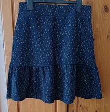 Ladies TU Sainsbury's Navy Blue Patterned Flippy Skirt - Size 12