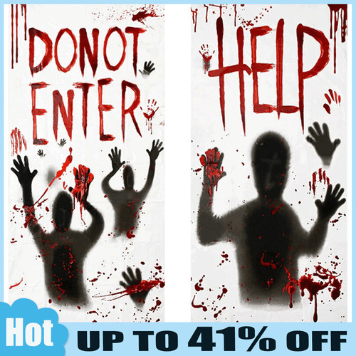Red halloween window - halloween,