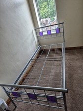 Metal Bed Frame with Mattress Single