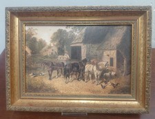 OIL PAINTING HORSES IN HARNESS
