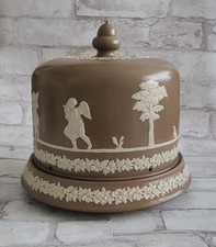 Victorian Brown Jasperware Stilton Bell Or Cheese Dome Musical Angels