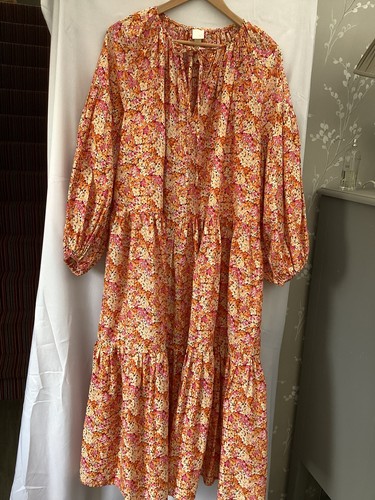 Orange pink floral - h&m, orange,pink