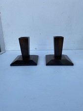 Pair Of Wooden Candle Holders - 3.5” Tall - Vintage