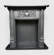 ANTIQUE VICTORIAN / EDWARDIAN CAST IRON FIREPLACE FIRE WOODBURNER SURROUND