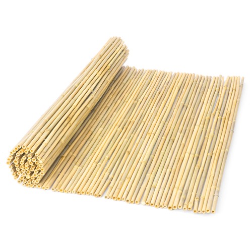 Natural rolled bamboo fence - natural,