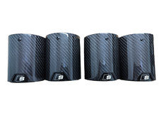 3.6" Carbon Black Exhaust Tips for Audi S1 8X - Push Fit! No Cutting or Welding!