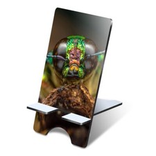 1x 3mm MDF Phone Stand Macro Green Bug Insect #14309