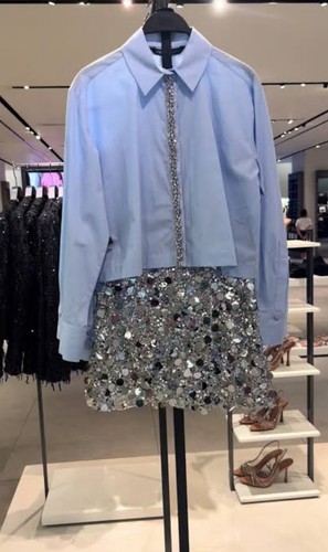 Zara sequin mini - zara, silver