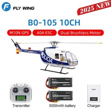 Flywing BO105 Helicopter H1 M10N GPS Simulation Police aviation 2 Batteries
