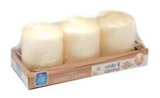 3x Pan Aroma Votive Candles Vanila & Coconut Fresh Home Votive 8 Hours Candles