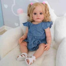 55CM Reborn Toddler Girl Doll Suesue Full Body Silicone Waterproof Bathy Toy