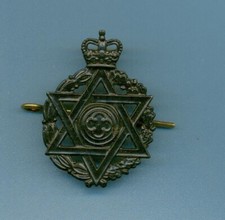 JEWISH CHAPLAIN QC.COATED METAL ARMY CAP BADGE