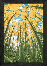 Golden Tulips Flower Framed