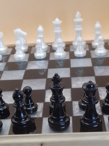 Handmade resin chess board set - handmade,