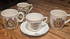 Queen Elizabeth II Coronation 1953 China Mugs & Saucer - Royal Memorabilia