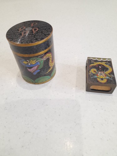 Antique cloisonné tobacco jar - cloisonné,