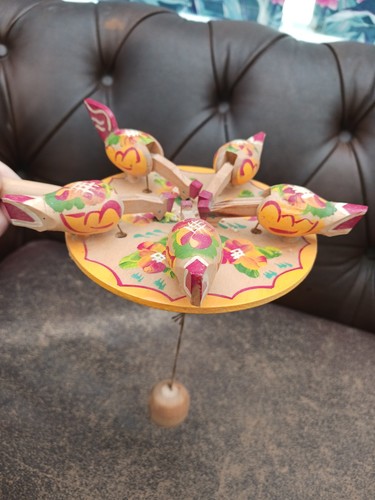Vintage wooden paddle toy - wooden,