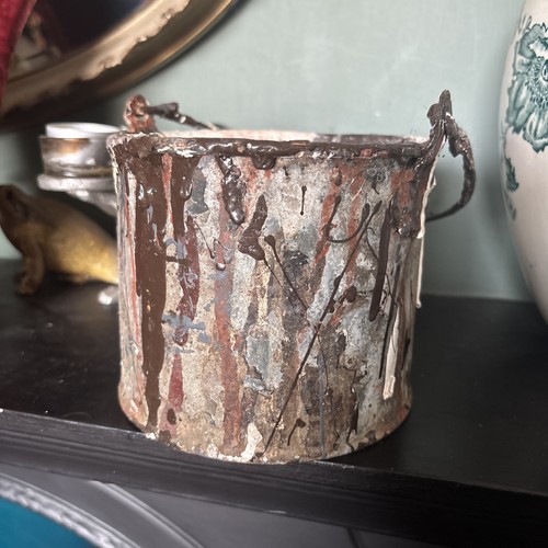 Vintage metal paint kettle - metal,