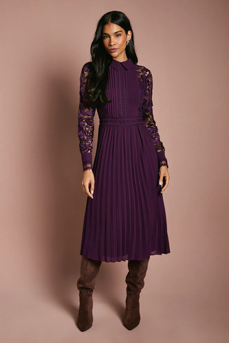Coast plum midi dress - dress, womens
