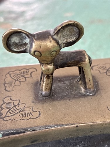 Brass match box - brass,