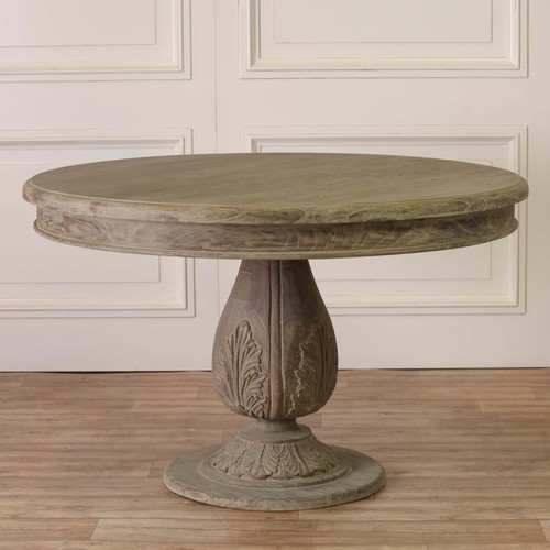 Rustic pedestal dining table - pedestal,