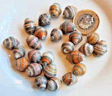 25 Lacquered Spirally Wound Paper Beads - Boho Ethnic Style - Jewellery Making