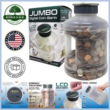 Jumbo Clear Coin Counter Bank