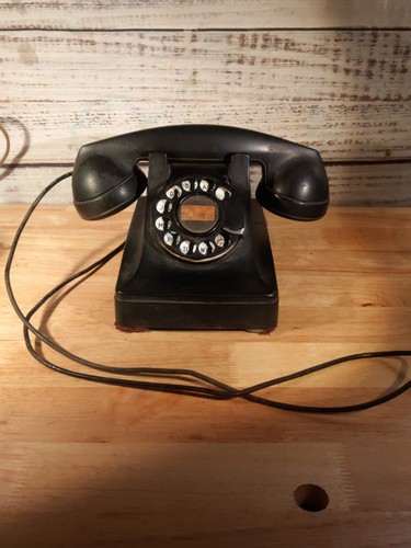Vintage black bakelite rotory - bakelite,