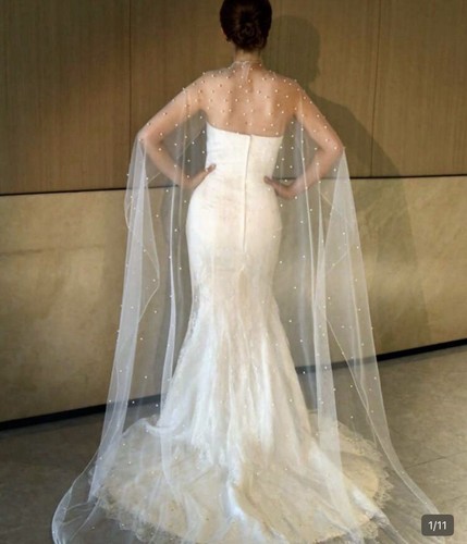 Handmade pearl bridal shawl - handmade,