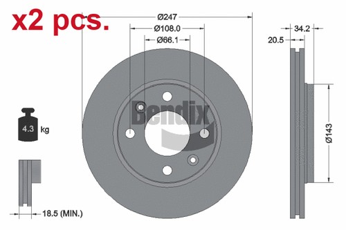 Pcs front brake disc - pcs,
