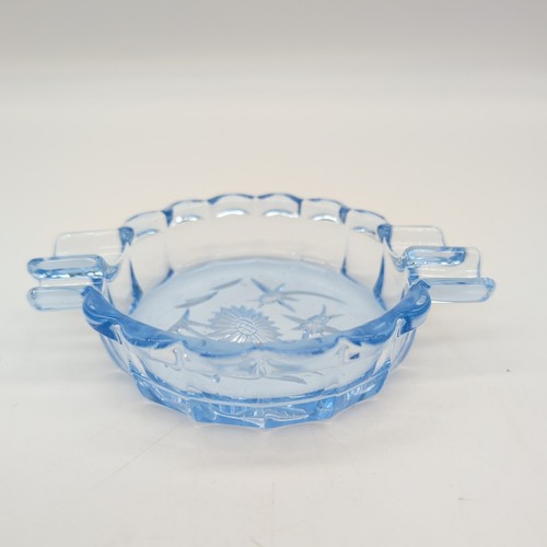 Art deco ashtray - blue, glass