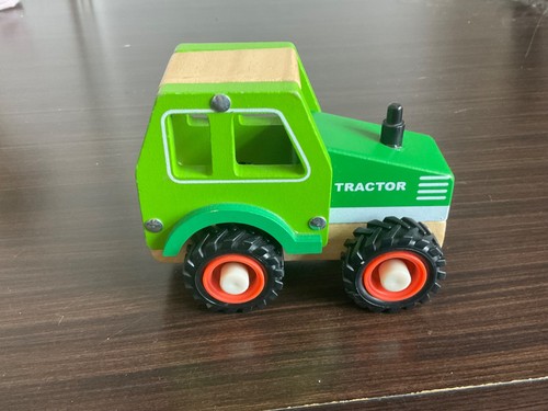 Little town tractor wooden toy - town,