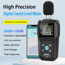 Bluetooth Decibel Meter Sound Level Reader 30-130dB SONE Noise Meter Recorder AC