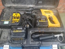 Dewalt 24V DW004 SDS Hammer Drill, 2 batteries, charger, keyless chuck & case