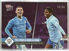 MANCHESTER CITY 2024 Topps Now Phil Foden Khadija Shaw #1 Purple Parallel 56/99