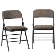 2pcs Folding Chairs Foldable Metal Space Saving Padded Seats Multi-purpose UK