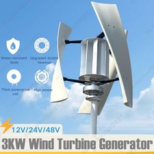 3KW 12/24V 48V Vertical Axis Wind Turbine Generator Controller Home Windmill Kit