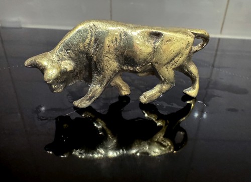Vintage bull brass ornament - bull,