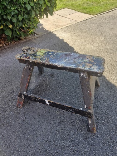 Victorian painted stool - painted,