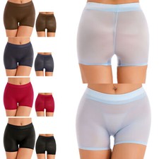 Womens Silky Sheer Ultra-Thin Shorts See Through Seamless Booty Shorts Panties