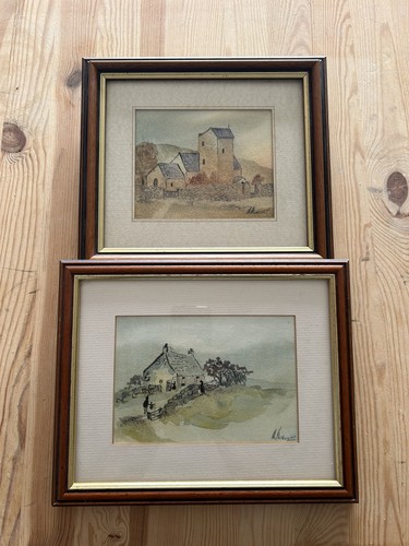 Pair watercolours by - pair,