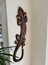 Huge 1m Painted Gecko Wooden
