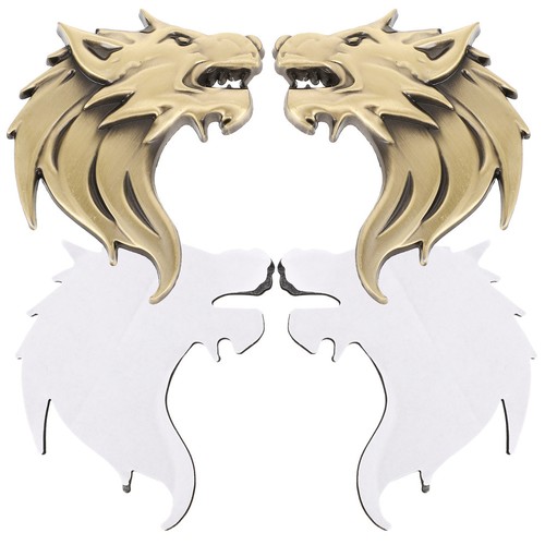 Pcs metallic wolf head - 2,