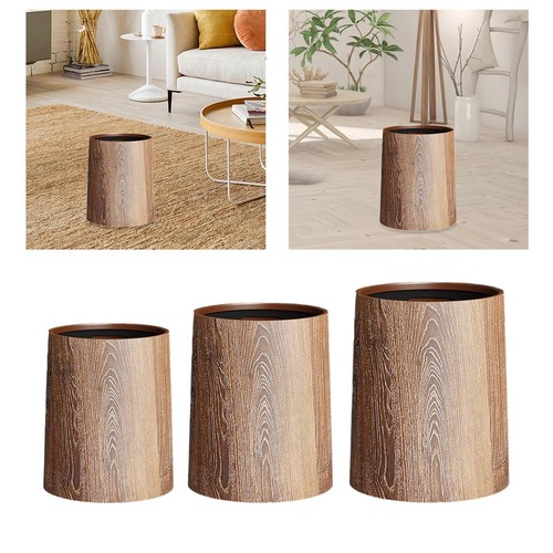 Wood grain trash can - can, waste