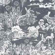 Arthouse Meadow Hare Navy and White Floral Bunny Rabbit Wallpaper 909606