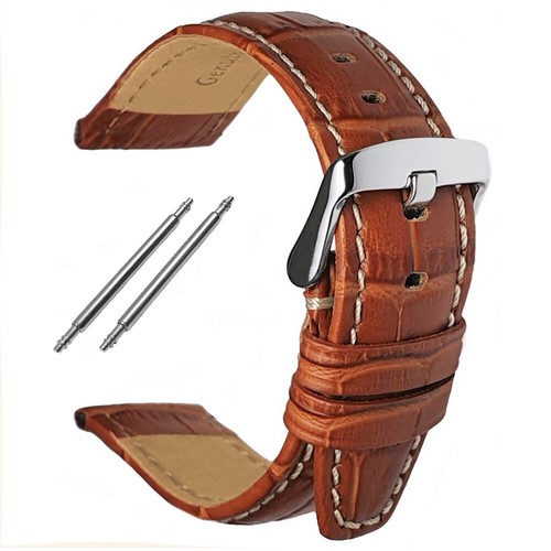 Tan genuine leather alligator - tan,